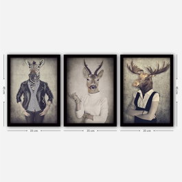 Wallity Cuadro Decorativo Enmarcado Desconocido (3 Piezas)